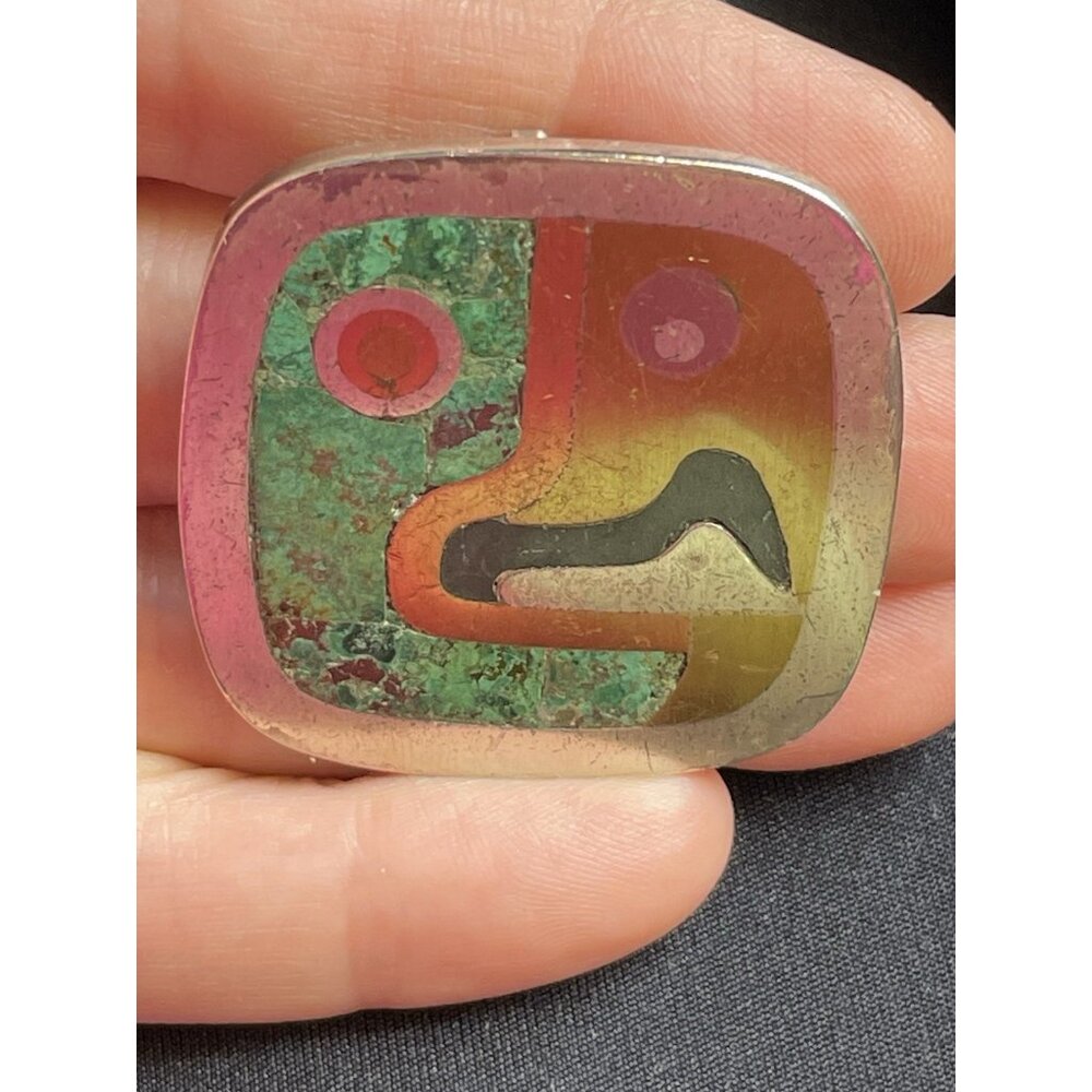 Los Castillo Sterling Silver Mixed Metals Parrot Pendant Brooch Signed 63 - Picture 14 of 14